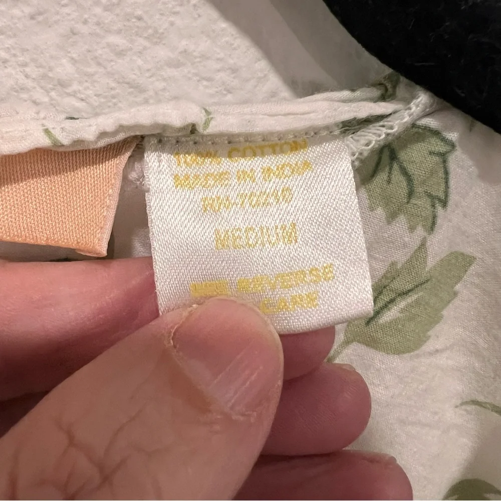 LA CERA Women's 100% Cotton Rose Vine Robe dress medium cottagecore prairie - Picture 4 of 10